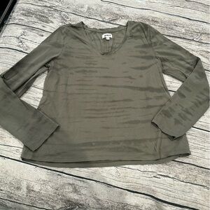 Pact Organic Tie Dyed Long Sleeved Tee in Green Size Large